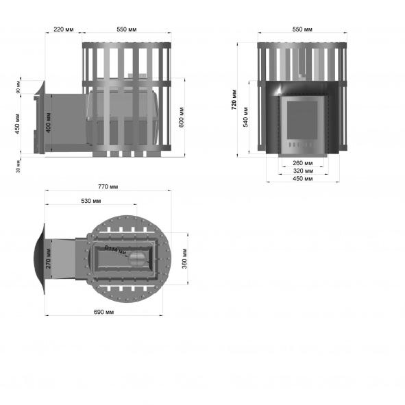 Печь Воевода 20 ДТ-4 сетчатый кожух — фото-4_7
