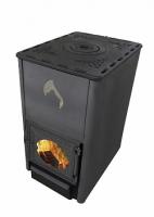  Отопительные печи для дачи — Отопительно-варочная печь Комфорт-120 ДТ3-стекло — фото