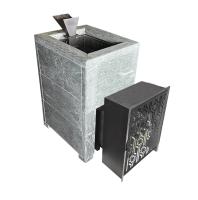 Главная — Чугунная печь для бани Верона Verona 18 ГАЗ Закрытая каменка Aisi-304 облицовка Тальк — фото