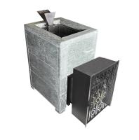 Главная — Чугунная печь для бани Верона Verona 26 ГАЗ Закрытая каменка Aisi-304 облицовка Тальк — фото