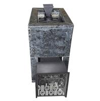 Главная — Чугунная печь для бани Верона Verona 26 ГАЗ Закрытая каменка Aisi-304 облицовка Пироксенит — фото