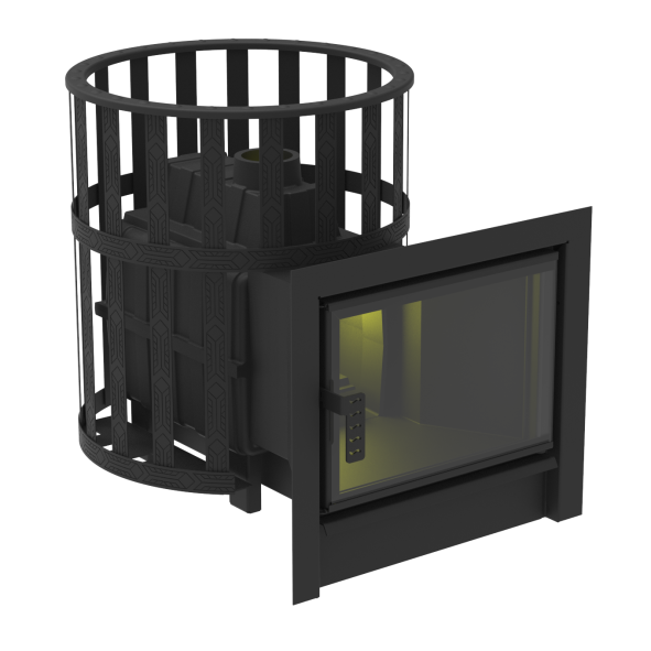 Печь-Камин для бани Воевода-ФЛАГМАН 20 сетчатый кожух — фото-4_1