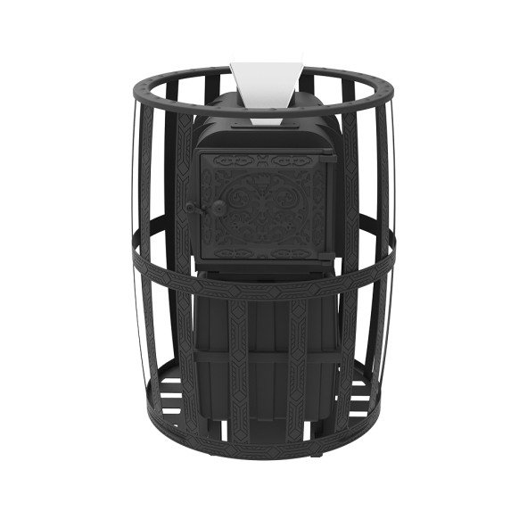 Печь-Камин для бани Воевода 20 Д-2 сетчатый кожух Закрытая каменка — фото-4_2