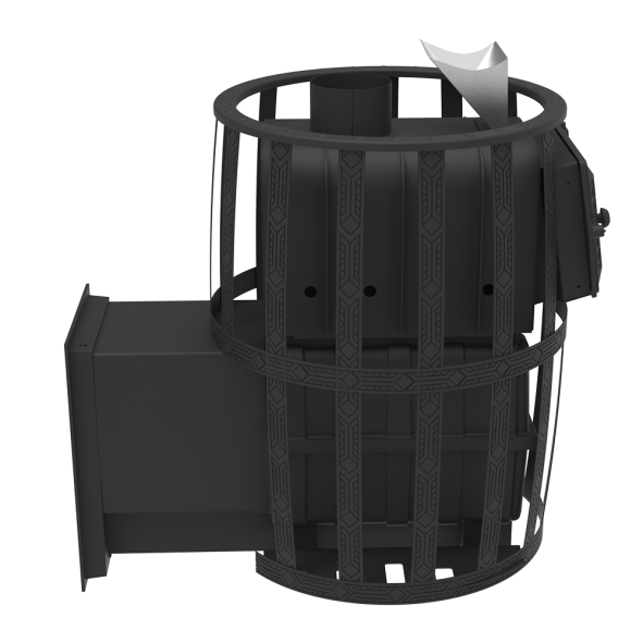 Печь-Камин для бани Воевода 20 Д-2 сетчатый кожух Закрытая каменка — фото-4_3