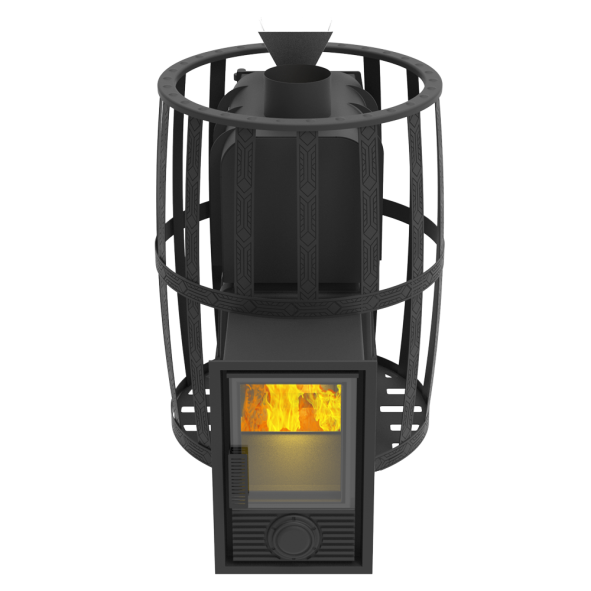 Печь-Камин для бани Воевода 20 Д-2 сетчатый кожух Закрытая каменка — фото-4_4
