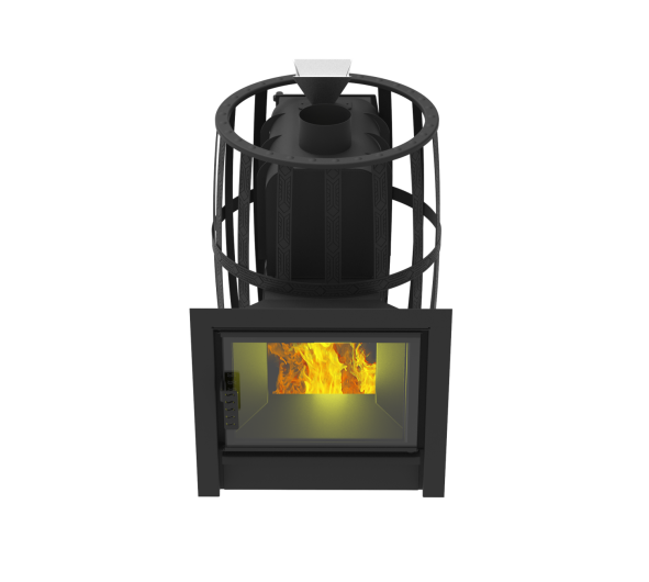 Печь-Камин для бани Воевода Флагман 20 сетчатый кожух Закрытая каменка — фото-4_3