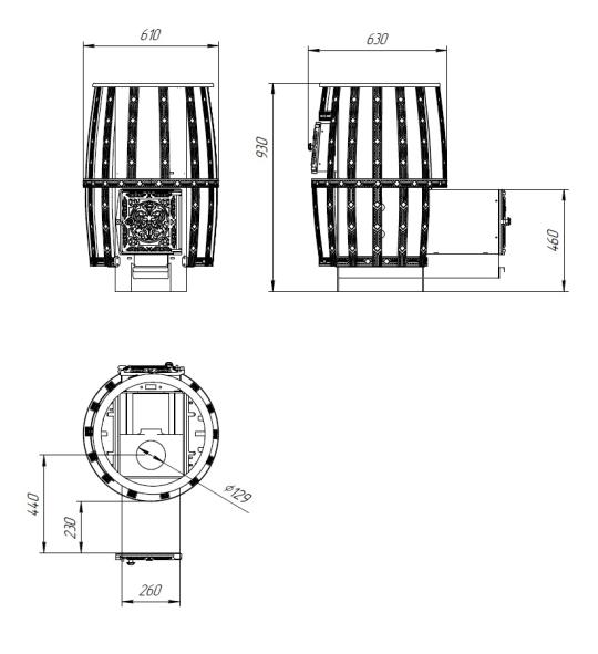 Печь для бани "Витязь" 18 ДТ-4 (Закрытая каменка нерж, Сетчатый кожух) — фото-4_7