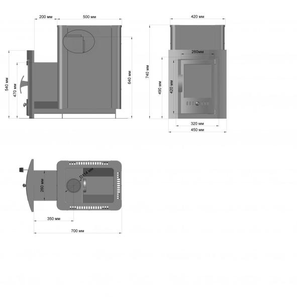 Печь-камин для бани "Фаворит" 15 Д-2 — фото-4_10