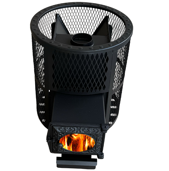 Печь для бани "Корвет" 24 сетчатый кожух ДТ3-стекло — фото-4_4