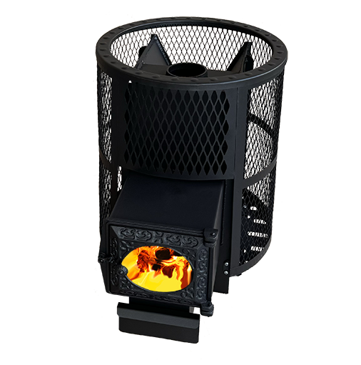 Печь для бани "Корвет" 15 ДТ3-стекло сетчатый кожух — фото-4_1