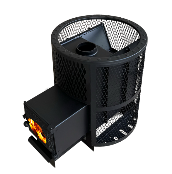 Печь для бани "Корвет" 15 ДТ3-стекло сетчатый кожух — фото-4_6