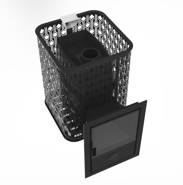 Чугунная печь для бани Verona 50 Закрытая каменка из нержавеющей стали — фото-4_3