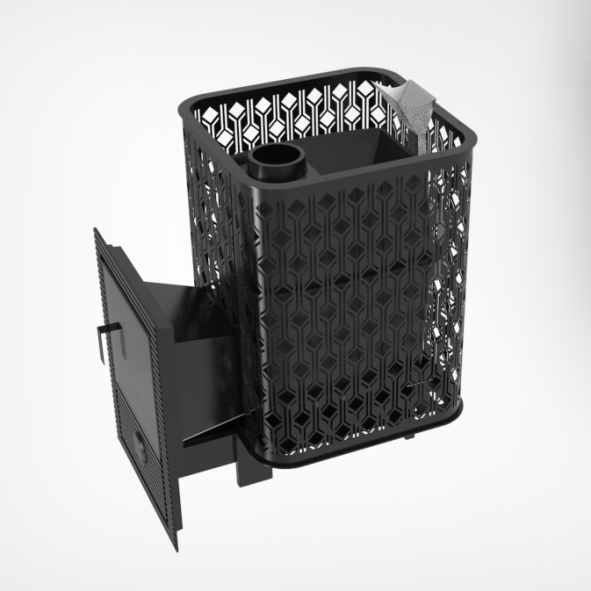 Чугунная печь для бани Verona 50 Закрытая каменка из нержавеющей стали — фото-4_5