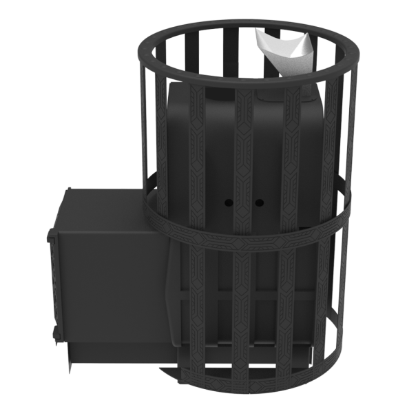 Печь для бани Воевода 15 ДТ-4 сетчатый кожух Закрытая каменка — фото-4_4