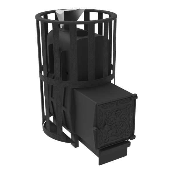 Печь для бани Воевода 15 ДТ-4 сетчатый кожух Закрытая каменка — фото-4_1