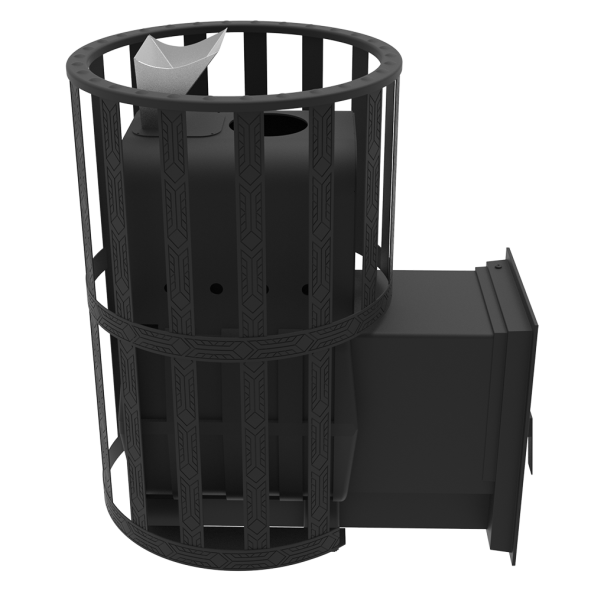 Печь-Камин для бани Воевода 15 Д-2 сетчатый кожух Закрытая каменка — фото-4_6