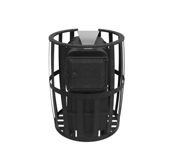 Печь-Камин для бани Воевода 20 Д-1 сетчатый кожух Закрытая каменка — фото-4_2