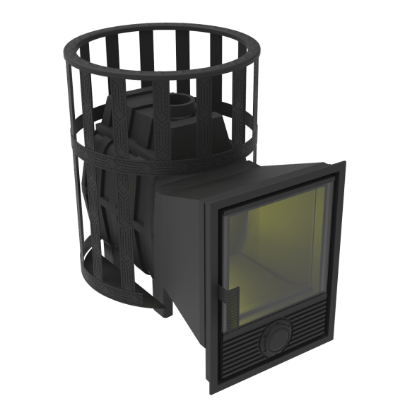 Печь-Камин для бани Воевода 15 Д-1 сетчатый кожух — фото-4_1