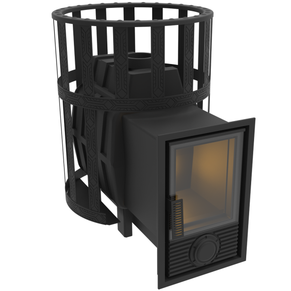 Печь-Камин для бани Воевода 15 Д-2 сетчатый кожух — фото-4_1