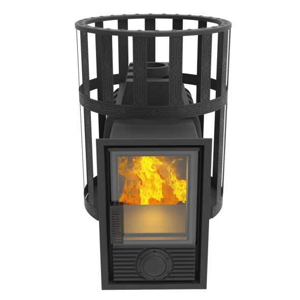 Печь-Камин для бани Воевода 15 Д-2 сетчатый кожух — фото-4_5