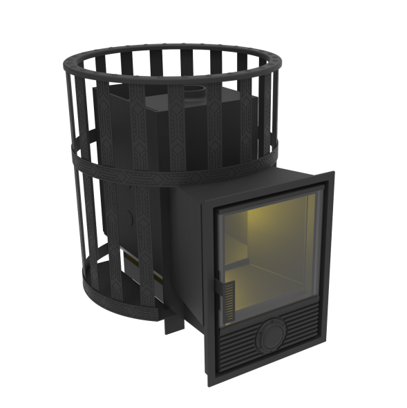 Печь-камин для бани"Викинг 15" Д1 Сетчатый кожух — фото-4_1