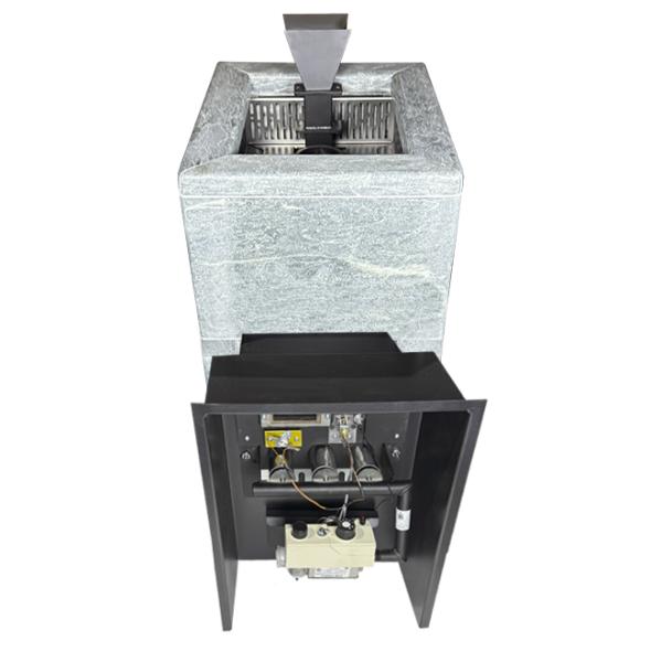 Чугунная печь для бани Verona 18 ГАЗ Закрытая каменка Aisi-304 облицовка Тальк — фото-587_3