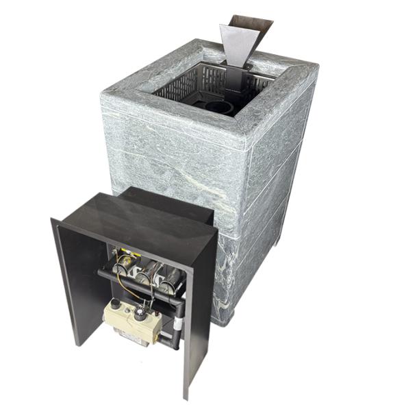 Чугунная печь для бани Verona 18 ГАЗ Закрытая каменка Aisi-304 облицовка Тальк — фото-587_7