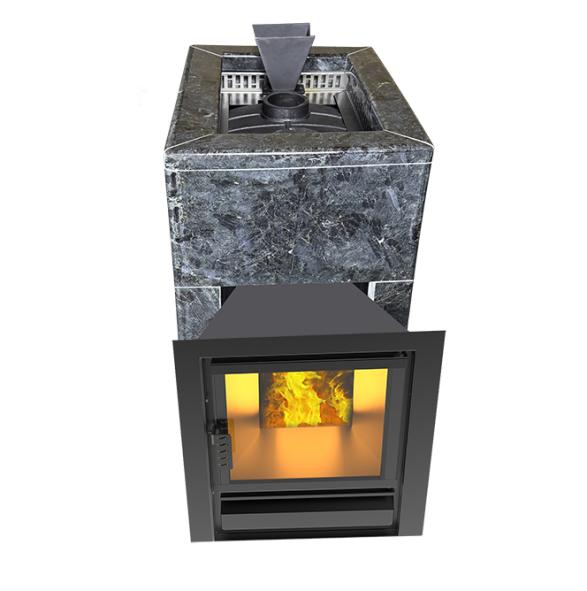 Чугунная печь Verona 18 Закрытая каменка Aisi-304 облицовка Пироксенит — фото-587_2