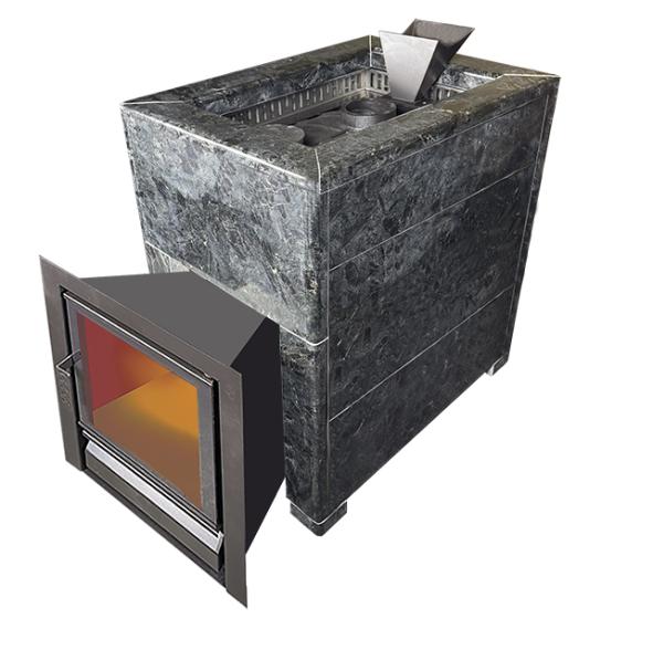 Чугунная печь Verona 18 Закрытая каменка Aisi-304 облицовка Пироксенит — фото-587_4