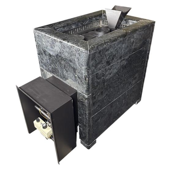 Чугунная печь Verona 18 ГАЗ Закрытая каменка Aisi-304 облицовка Пироксенит — фото-587_2