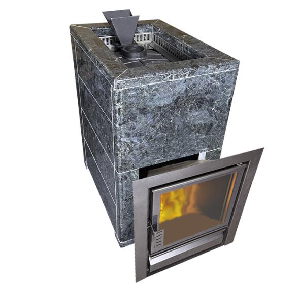Чугунная печь Verona 26 Закрытая каменка Aisi-304 облицовка Пироксенит — фото-587_1