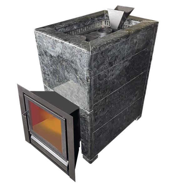 Чугунная печь Verona 26 Закрытая каменка Aisi-304 облицовка Пироксенит — фото-587_2