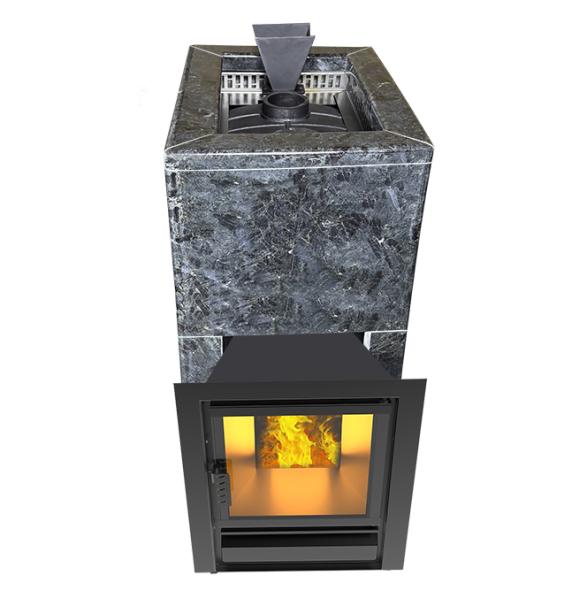 Чугунная печь Verona 26 Закрытая каменка Aisi-304 облицовка Пироксенит — фото-587_3