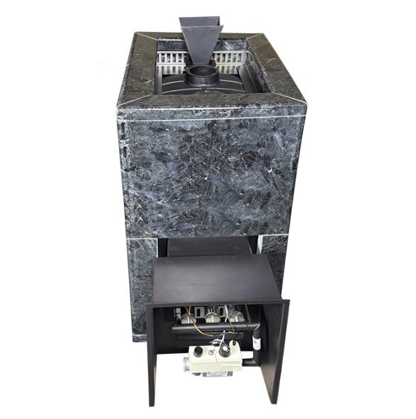 Чугунная печь для бани Verona 26 ГАЗ Закрытая каменка Aisi-304 облицовка Пироксенит — фото-587_2