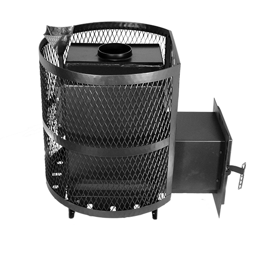 Печь Тундра-14 со стеклом сетчатый кожух Закрытая каменка — фото-582_3