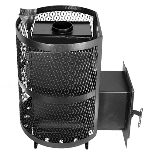 Печь Тундра-16 со стеклом сетчатый кожух Закрытая каменка — фото-582_5